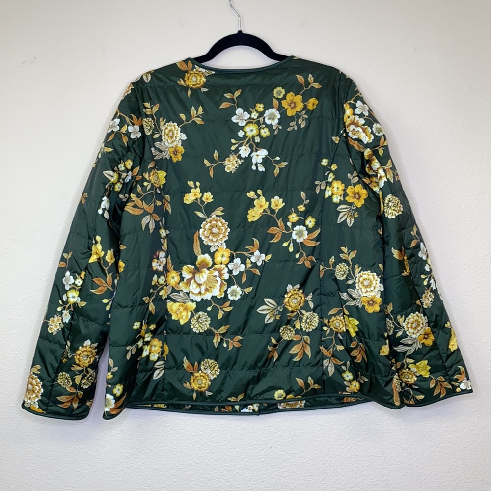 Dennis Basso Quilted Floral Puffer Jacket Size L - Picture 7 of 13